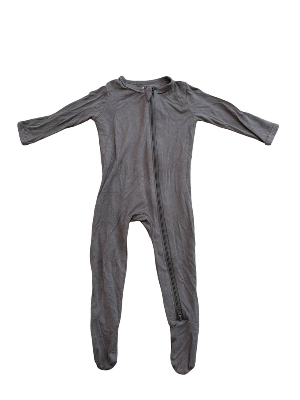 Kyte Baby Gray Bamboo Footed Double Zip Sleeper Pajamas 3-6 Months